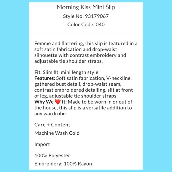 ♥️SALE♥️NWTS-$100 Gorgeous Embroidery Detail FREE PEOPLE Morning Kiss Slip Dress - Picture 4 of 4